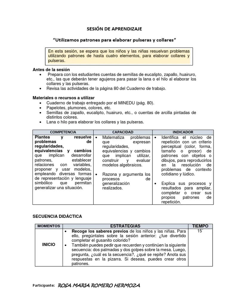 Sesión De Aprendizaje | PDF | Aprendizaje | Cognición