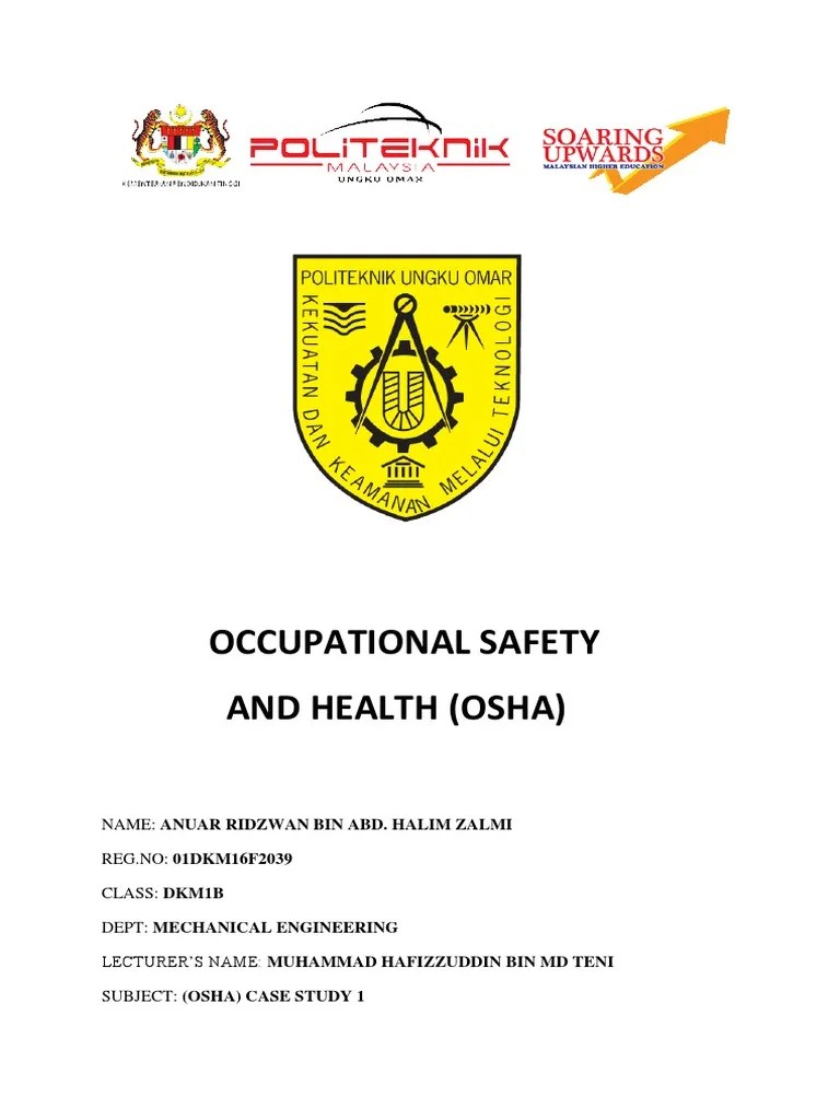 Occupational Safety And Health (Osha) | PDF