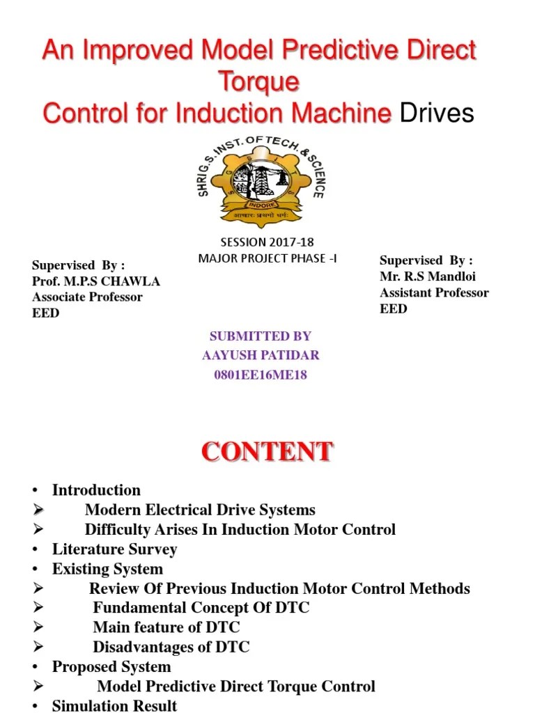Model Predictive Direct Torque Control Methods For Speed | PDF | Electrical Engineering ...