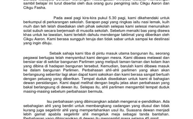 Penulisan mengikut perkembangan peristiwa, yang dahulu didahulukan. Contoh Karangan Pt3 Doc Otosection