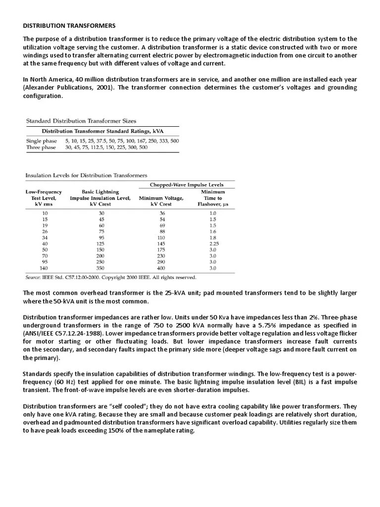 Distribution Transformers | PDF | Transformer | Electric Power Distribution