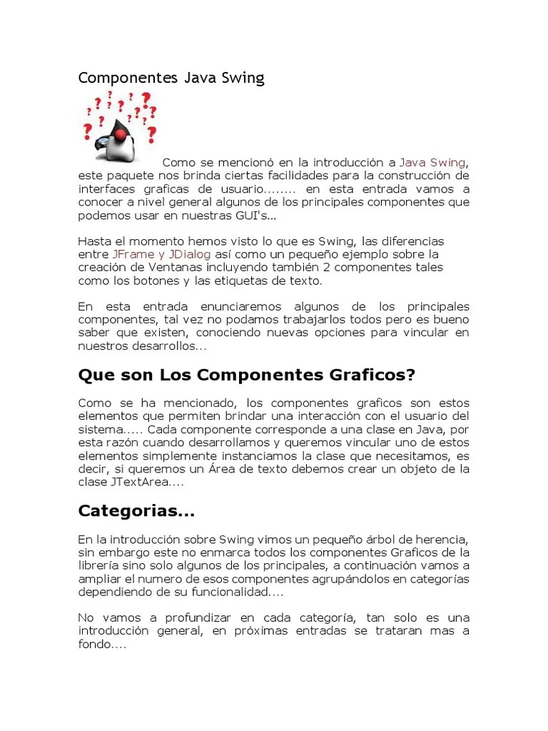 002 Componentes Java Swing | PDF | Java (lenguaje De Programación ...