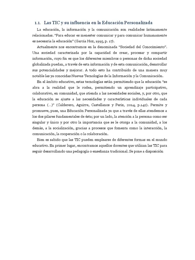 Las TIC Y Su Influencia En La Educación Personalizada | PDF | Tecnología De Información Y ...