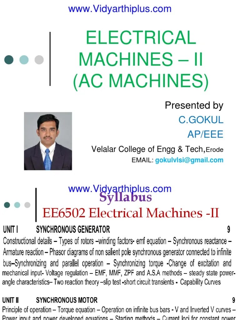 Electrical Machines 2 A-C Machines PDF | PDF | Electric Motor | Electromagnetic Induction