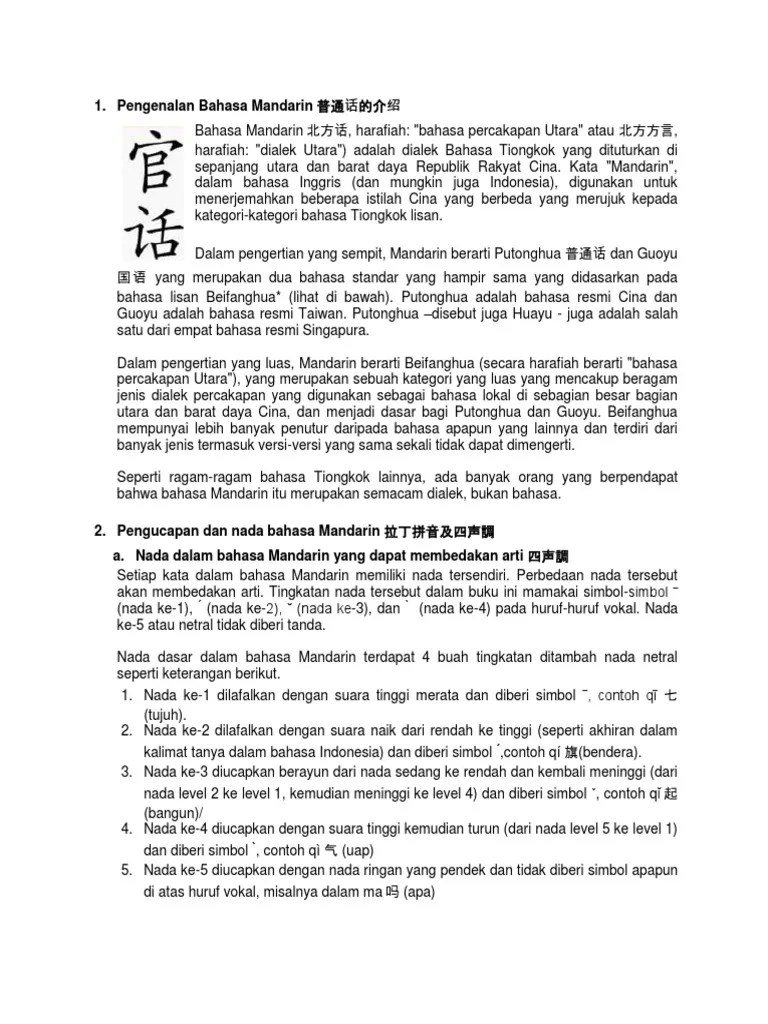 Bahasa Mandarin Dasar | PDF