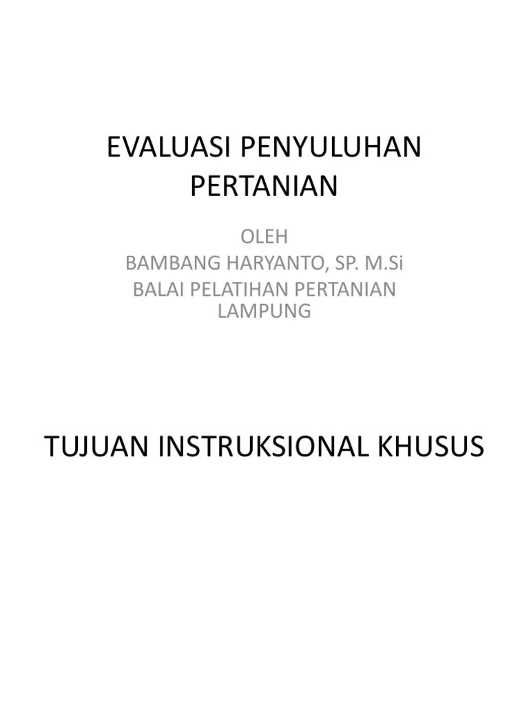 Evaluasi Penyuluhan Pertanian | PDF