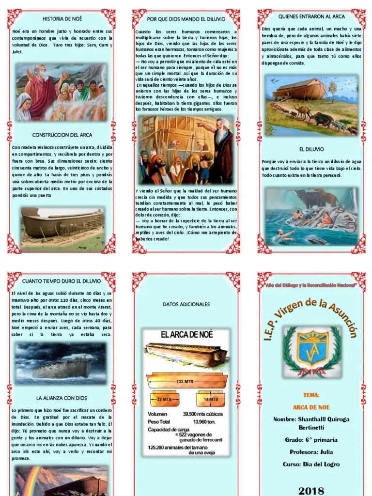 Triptico Arca De Noe | PDF | Arca De Noé | Mito De La Inundación