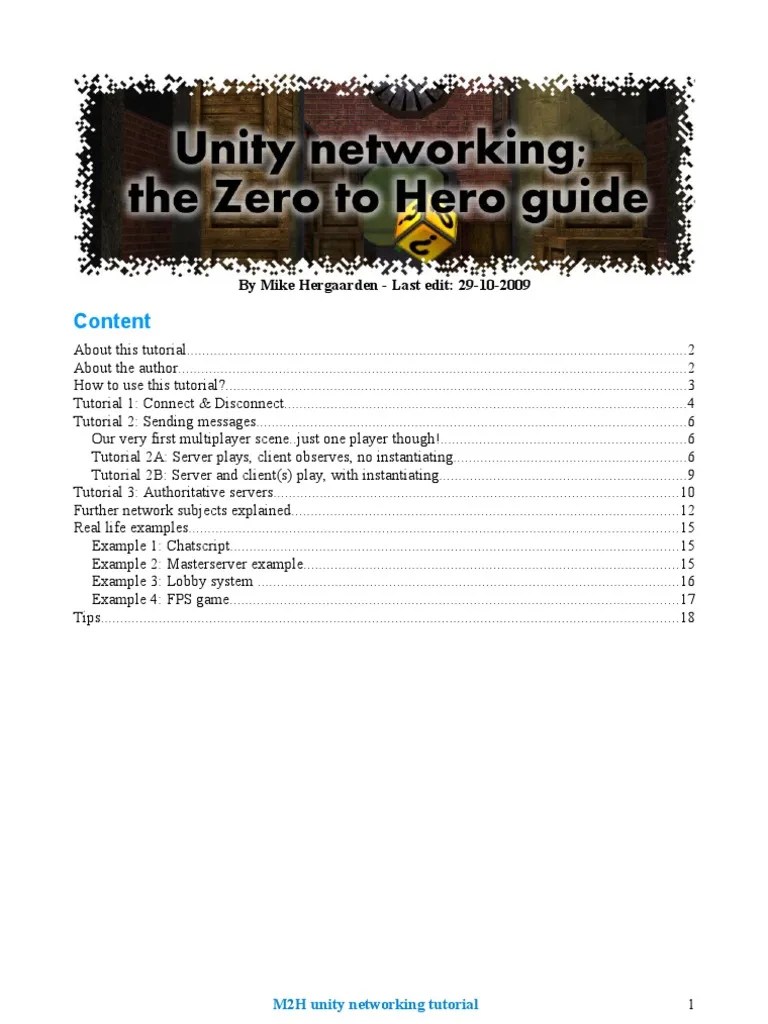 Basics Of Networking - Questions & Answers - Unity Discussions