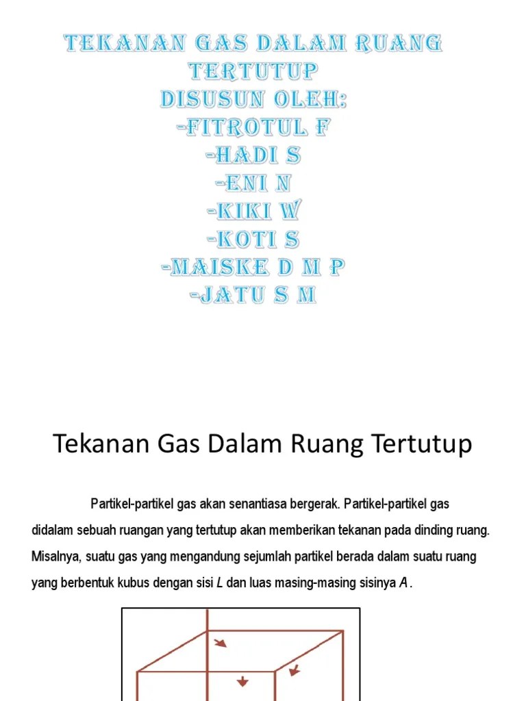 Tekanan Gas Dalam Ruang Tertutup | PDF