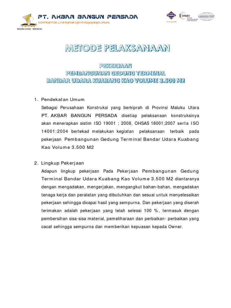 A. Metode Pelaksanaan Pekerjaan | PDF