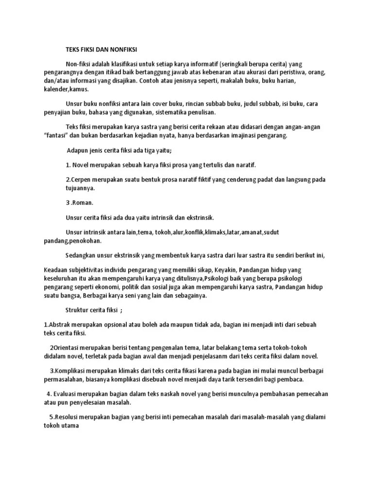 Cerita Non Fiksi Contohnya
