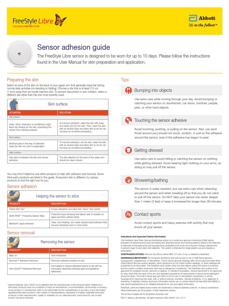 FreeStyle Libre - Sensor Adhesion Guide.pdf | Clinical Medicine | Medicine