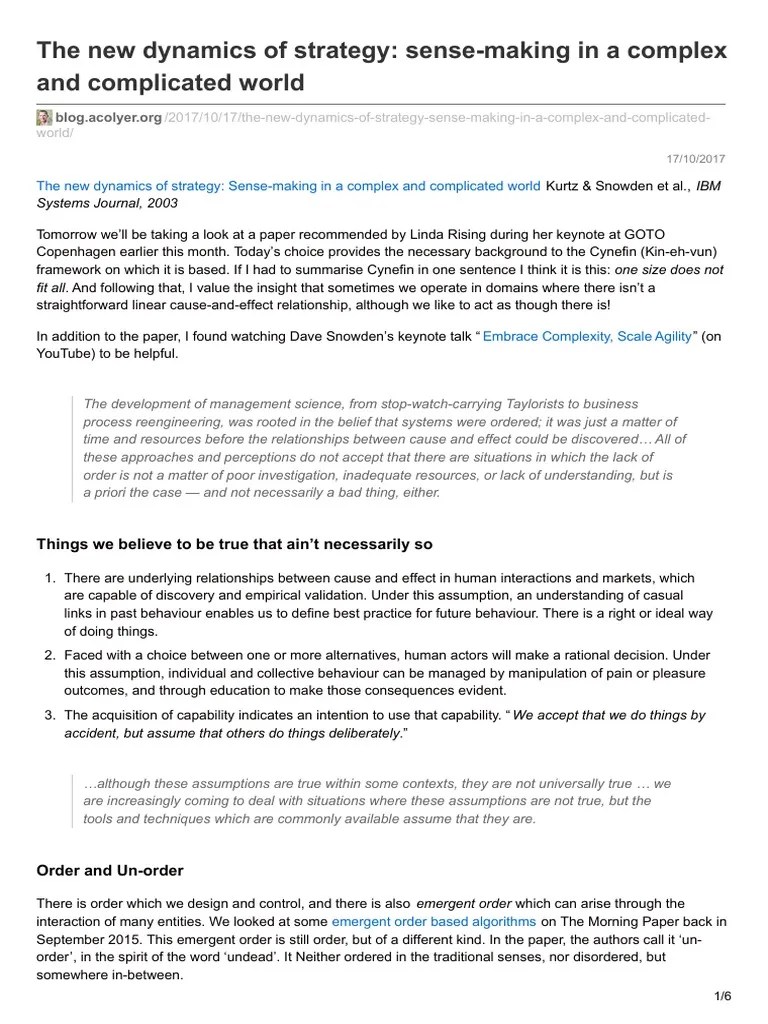 Strategy Dynamics | PDF | Emergence | Cognition