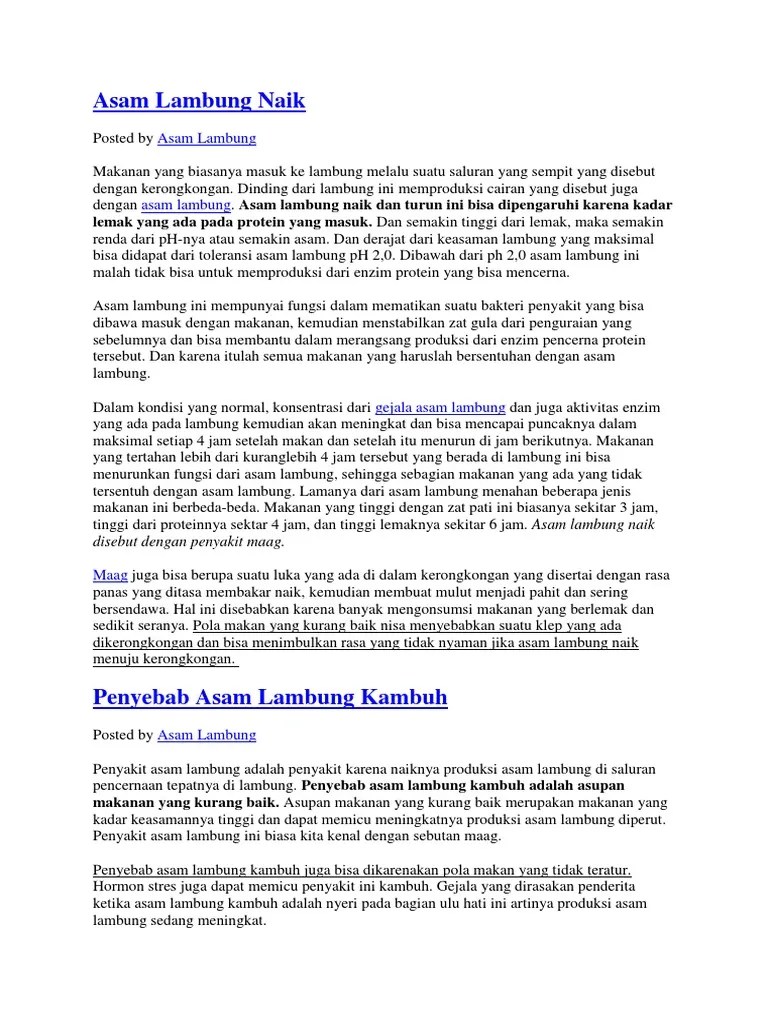 Asam Lambung Naik | PDF