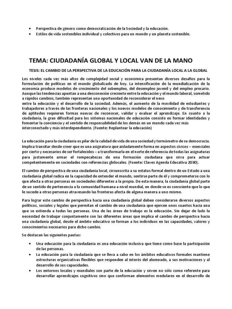 Ciudadanía - Local Global | PDF | Ciudadanía | Ciencia Del Derecho Cívico