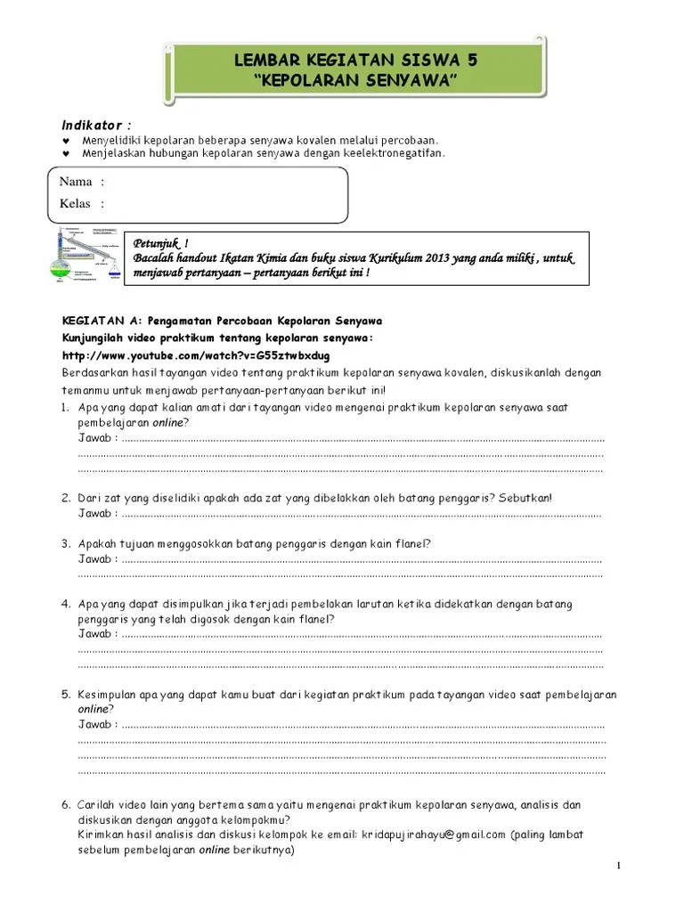 LKS Kepolaran Senyawa | PDF