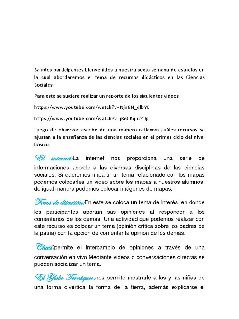 Tarea 5 De Didactica Especial De Las Ciencias Sociales | PDF | Maestros ...