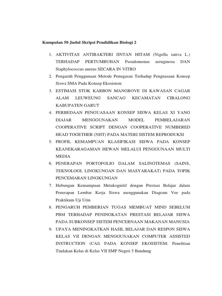 Contoh Judul Makalah Biologi - Contoh Surat Terbaru Gratis 2020