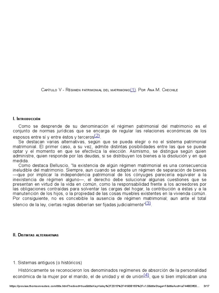 Capítulo V - Régimen Patrimonial Del Matrimonio (1) - Por Ana M. Chechile PDF | Descargar Gratis ...