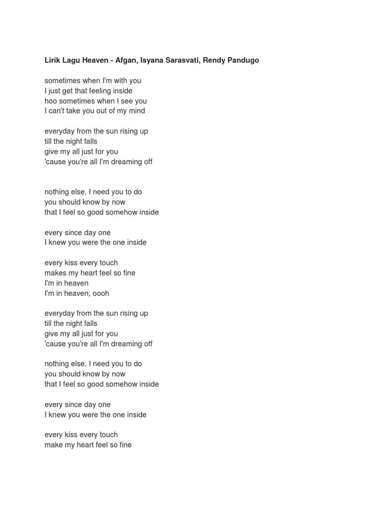 Teks Lagu When I Need You - Berbagai Teks Penting