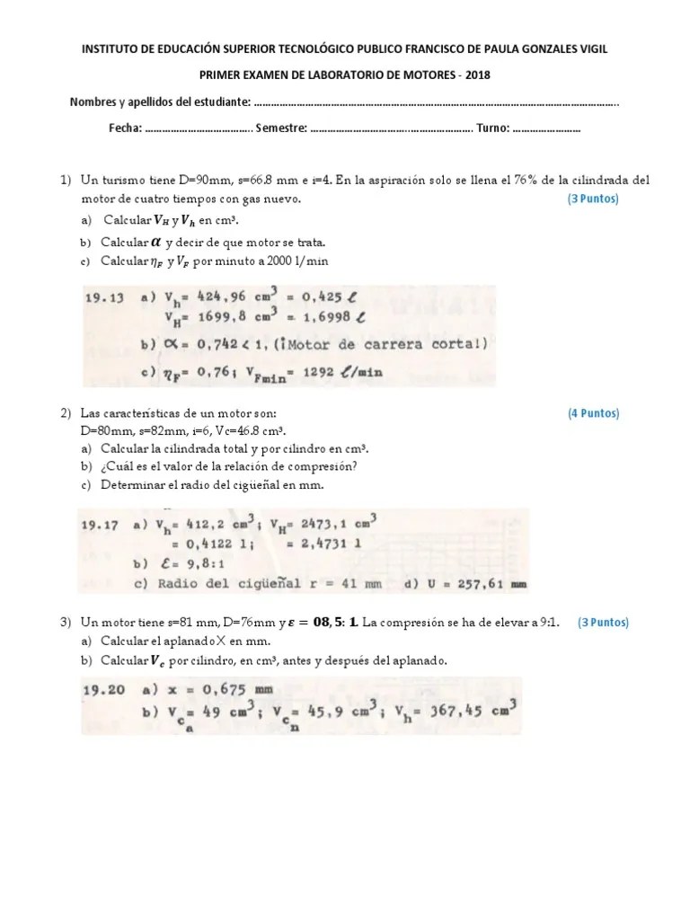 Solucionario De 1° Examen 2018 | PDF