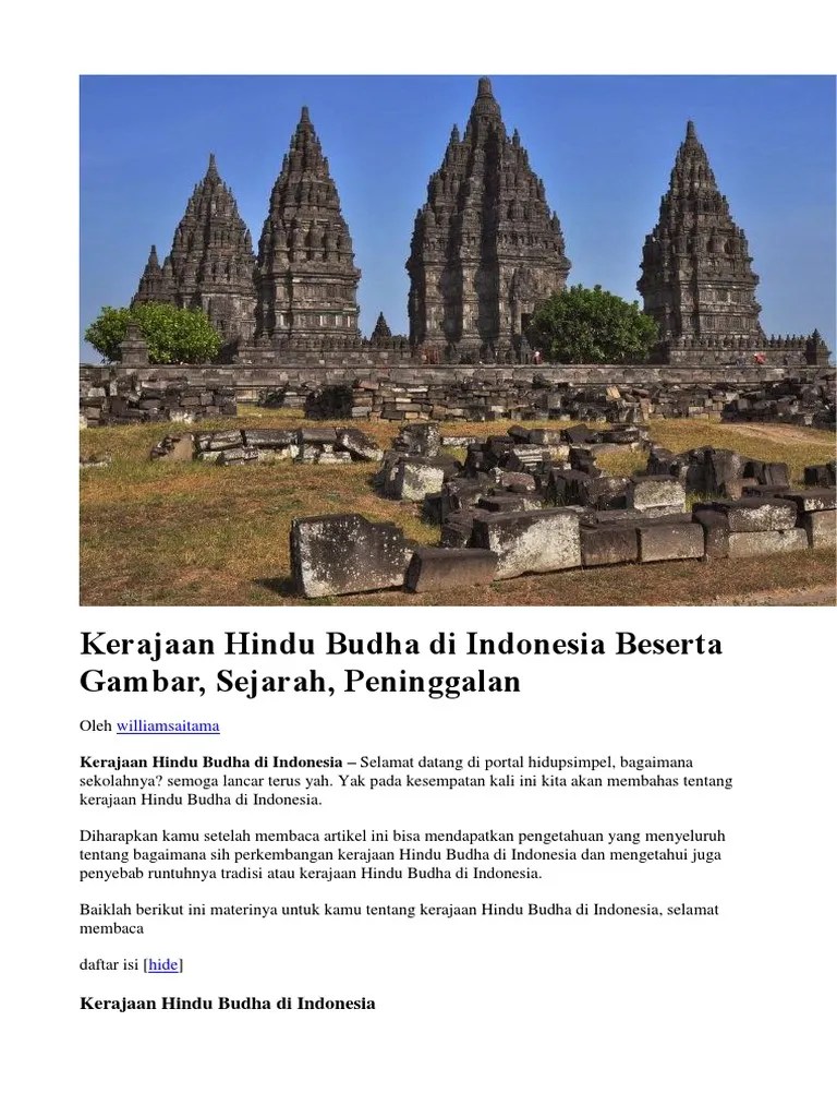 Kliping Peninggalan Sejarah Hindu Budha Dan Islam Di Cute766