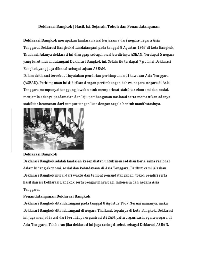 Deklarasi Bangkok Ditandatangani Pada Tanggal – Gosip