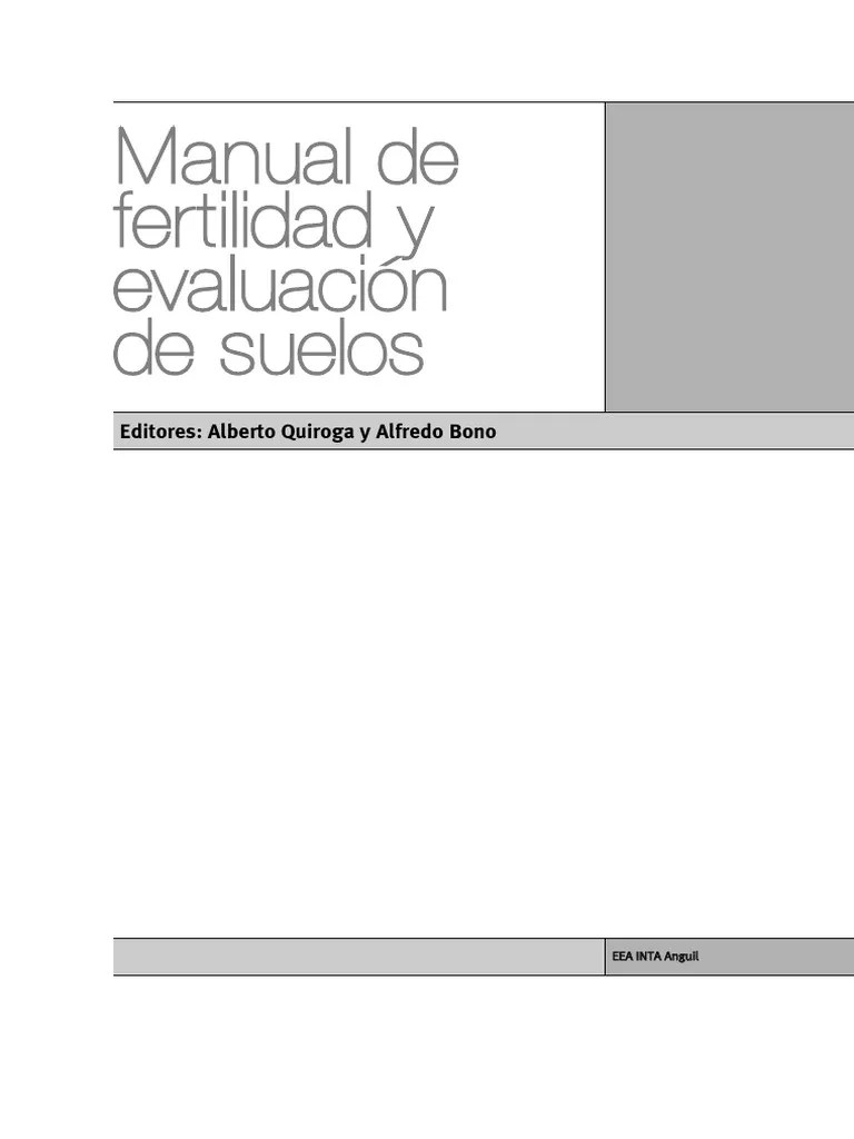 Manual De Fertilidad Y Evaluación De Suelos PDF | PDF | Ph | Suelo