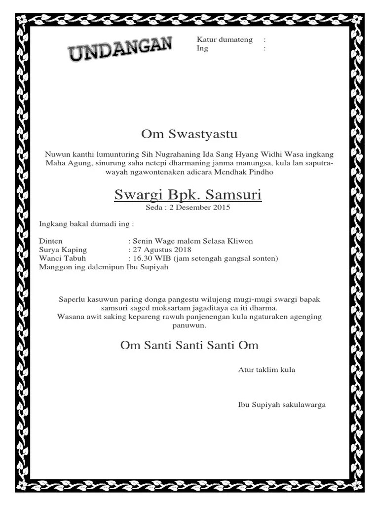 Contoh Surat Lelayu Doc Contoh Surat 