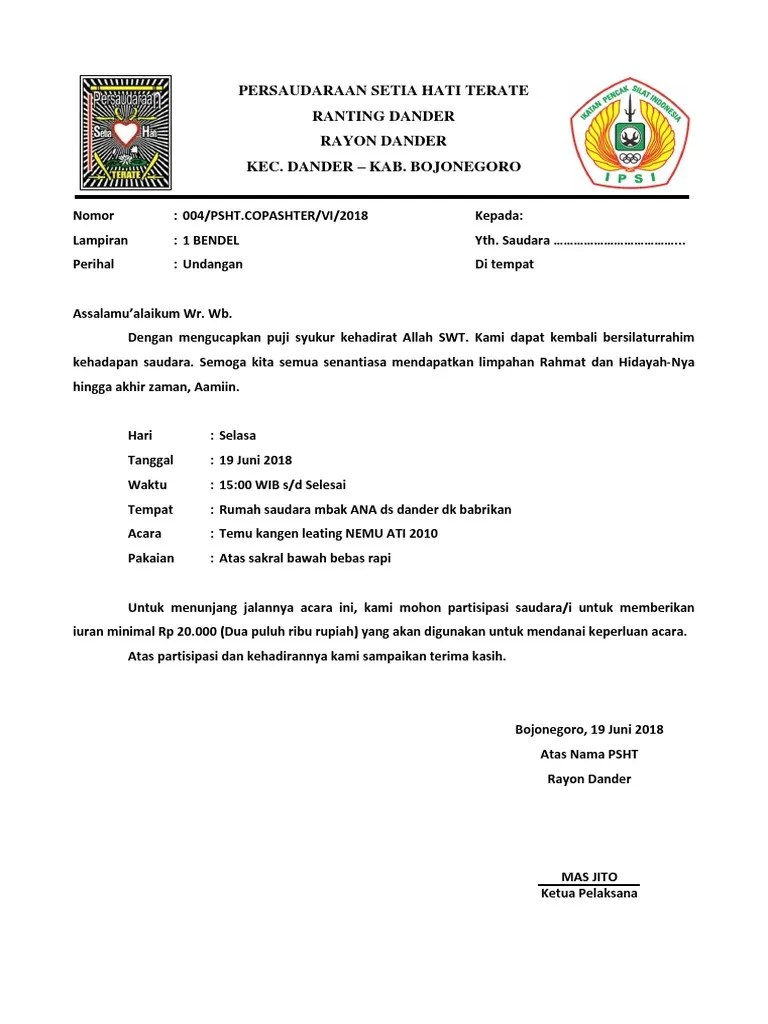 Rapat insidentil pengurus cabang dengan pengurus ranting. Persaudaraan Setia Hati Terate Pdf