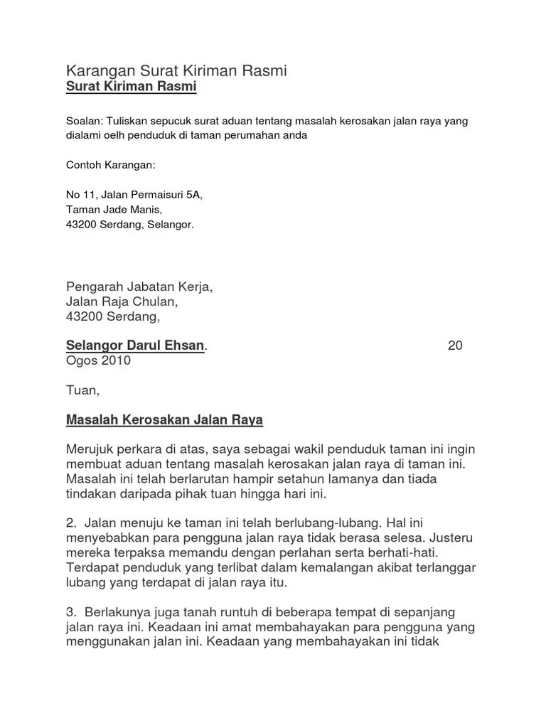 Surat rasmi aduan, surat rasmi, surat rasmi pkp, surat rasmi spm, surat rasmi 2018, surat rasmi 2019, . Contoh Surat Aduan Kepada Majlis Perbandaran Letter 7saudara Com