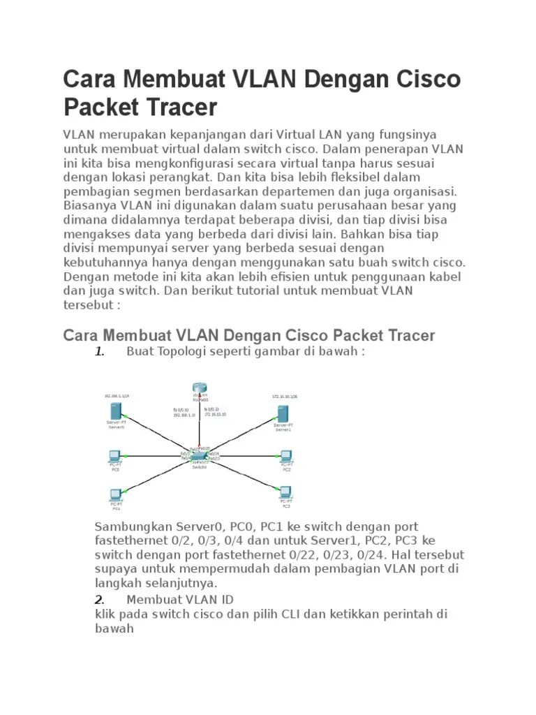 Cara Membuat VLAN Dengan Cisco Packet Tracer | PDF