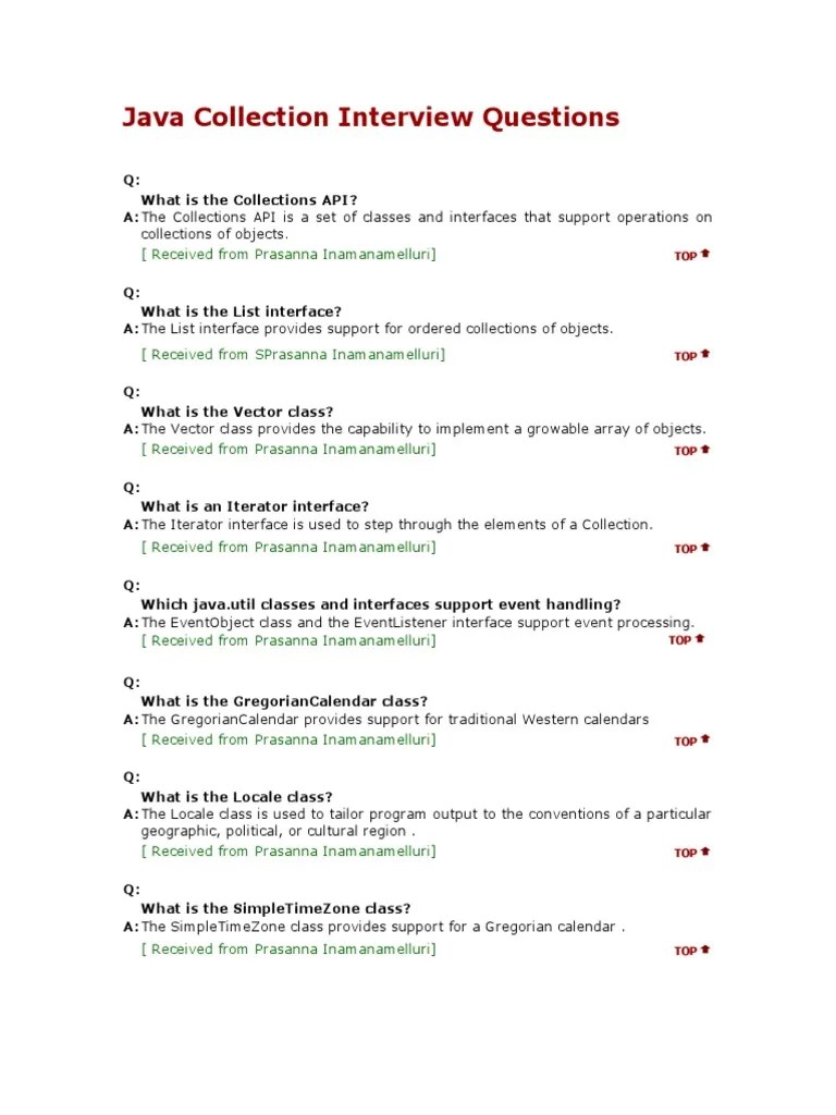 Java Collection Interview Questions | PDF | Array Data Structure ...