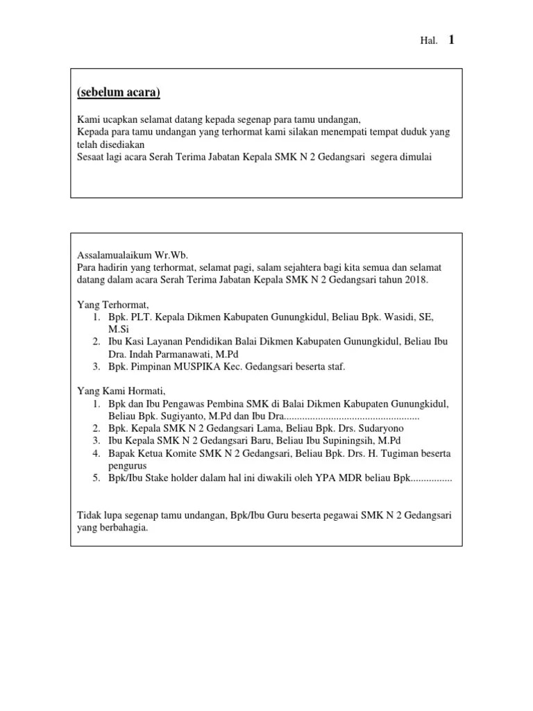 Kumpulan Teks Mc Perpisahan Pejabat Terbaru - Contoh Teks Pembawa Acara  Terbaru