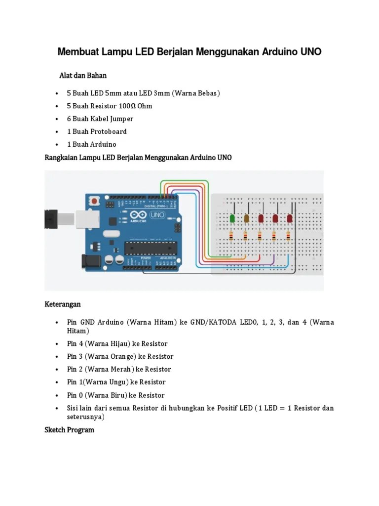 Membuat Lampu Led Berjalan Menggunakan Arduino Uno