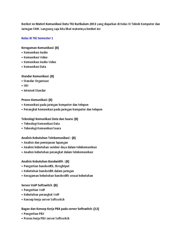 Kumpulan dari fakta atau simbol merupakan pengertian dari…. Materi Teknologi Layanan Jaringan Tlj Xi Tkj Pdf