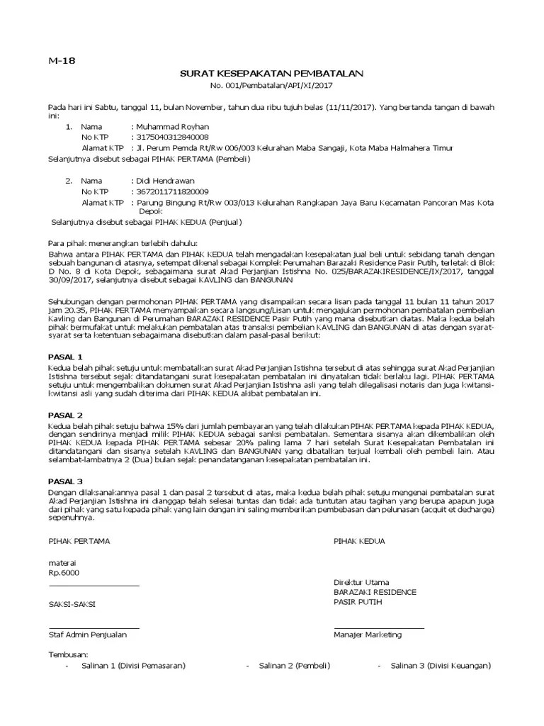 Berikut adalah cara membuat semakan no plat terkini yang mudah dan percuma … Form Mkt 18 Surat Kesepakatan Pembatalan Pdf