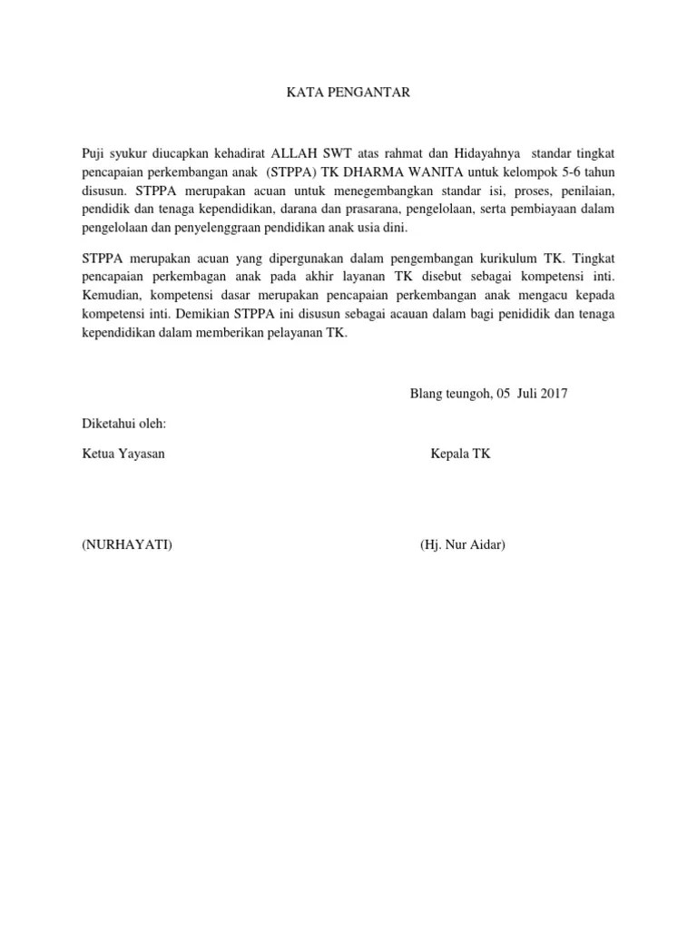 Disebut stppa adalah kriteria tentang kemampuan yang dicapai anak. Kata Pengantar Stppa 5 6 Pdf