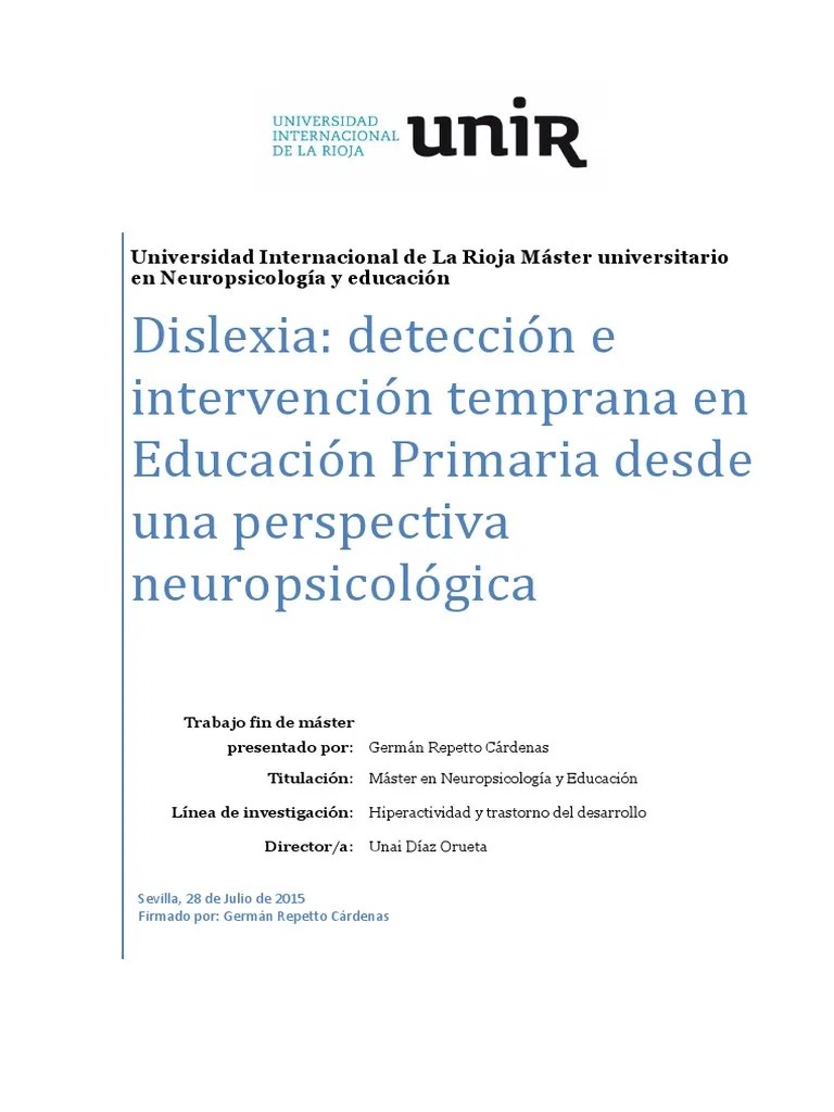 Dislexia | PDF | Dislexia | Lectura (proceso)
