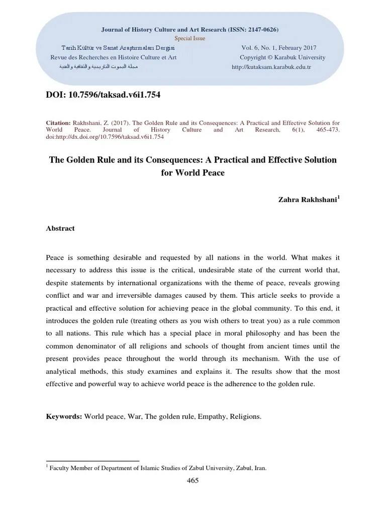 The Golden Rule And Its Consequences A Practical A | PDF | Golden Rule ...