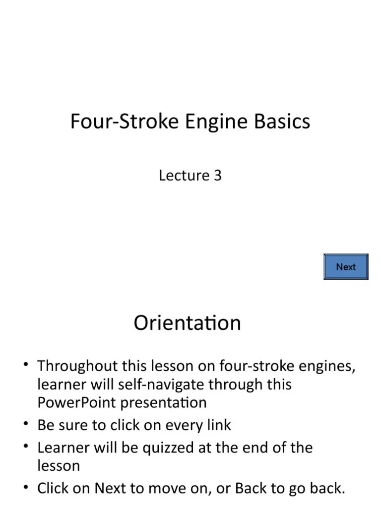Lecture 3 - Four-Stroke - Engine - Basics | PDF | Internal Combustion ...