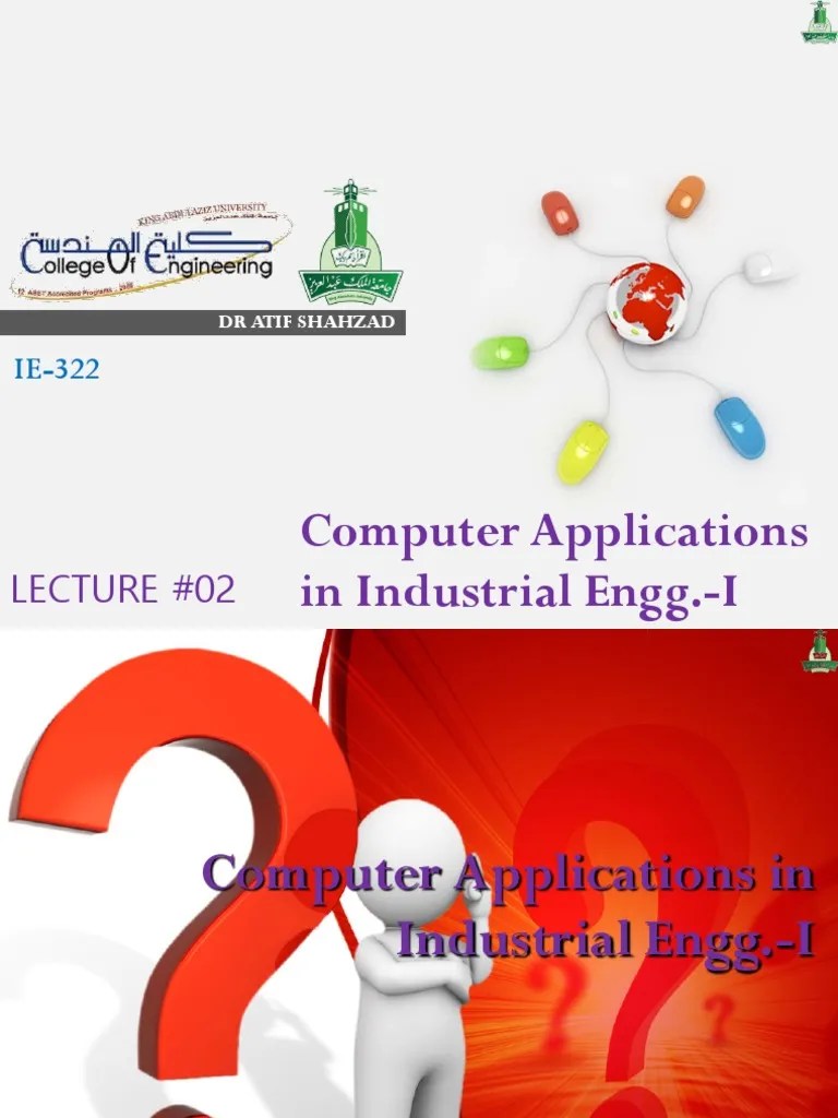 Lecture02 ComputerApplicationsIE1 DrAtifShahzad PDF | PDF | Integer ...