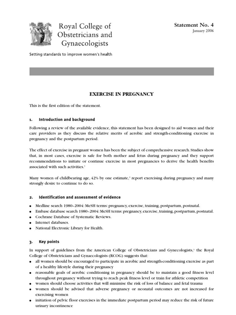 Exercise In Pregnancy | PDF | Pregnancy | Childbirth