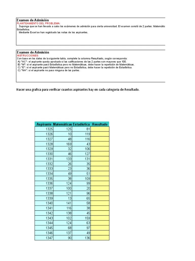 Examen De Admisión | PDF