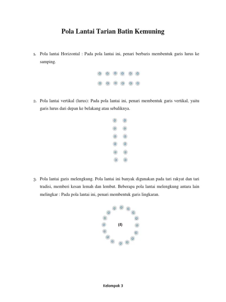Pola lantai horizontal cukup mirip dengan pola lantai lurus vertikal. Pola Lantai Tarian Batin Kemuning Pdf