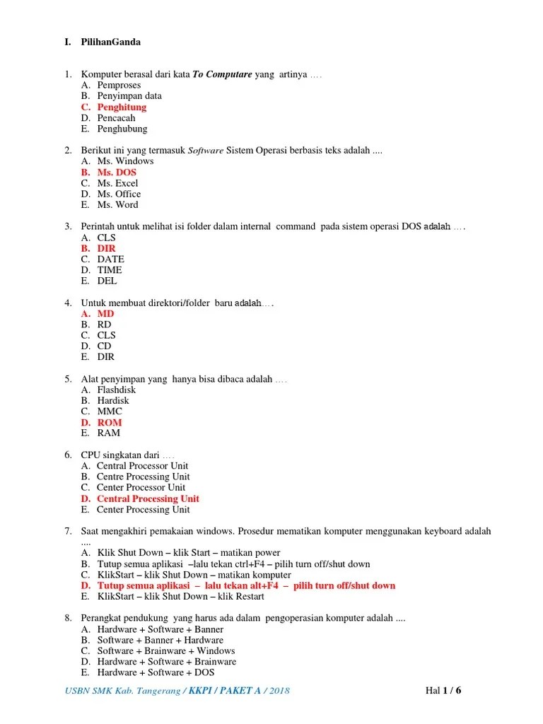 Format penyimpanan dari aplikasi presentasi (ms. Contoh Soal Dan Jawaban Usbn Kkpi Smk 2018 Beinyu Com
