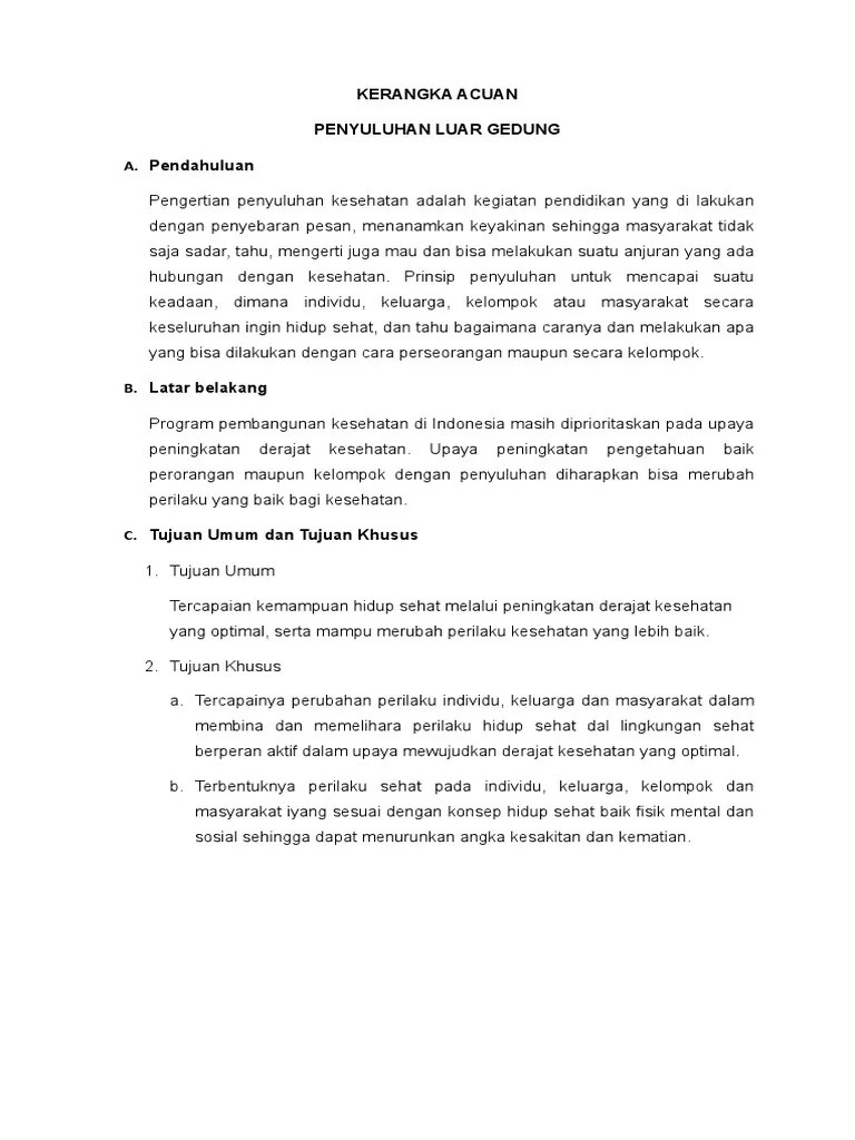 KAK Penyuluhan Dalam Gedung | PDF