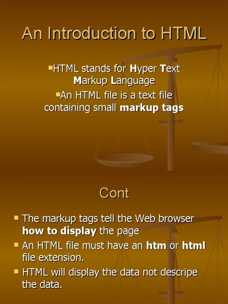 An Introduction To HTML | PDF | Html Element | Java Script