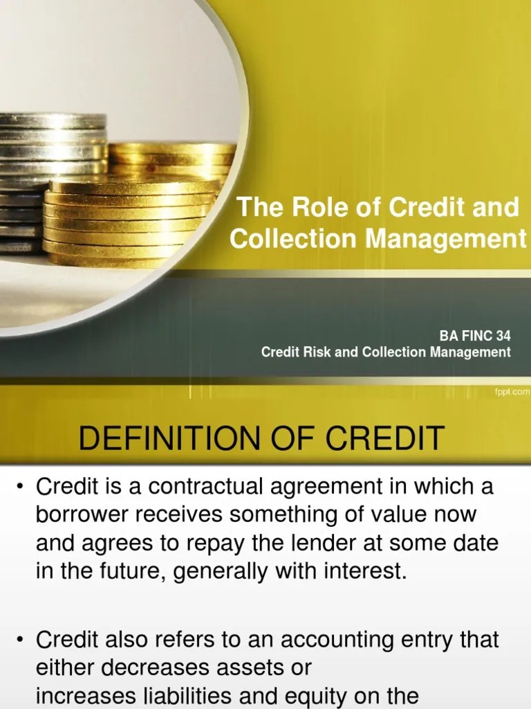 1 The Role Of Credit And Collection Management | PDF | Credit | Finance ...