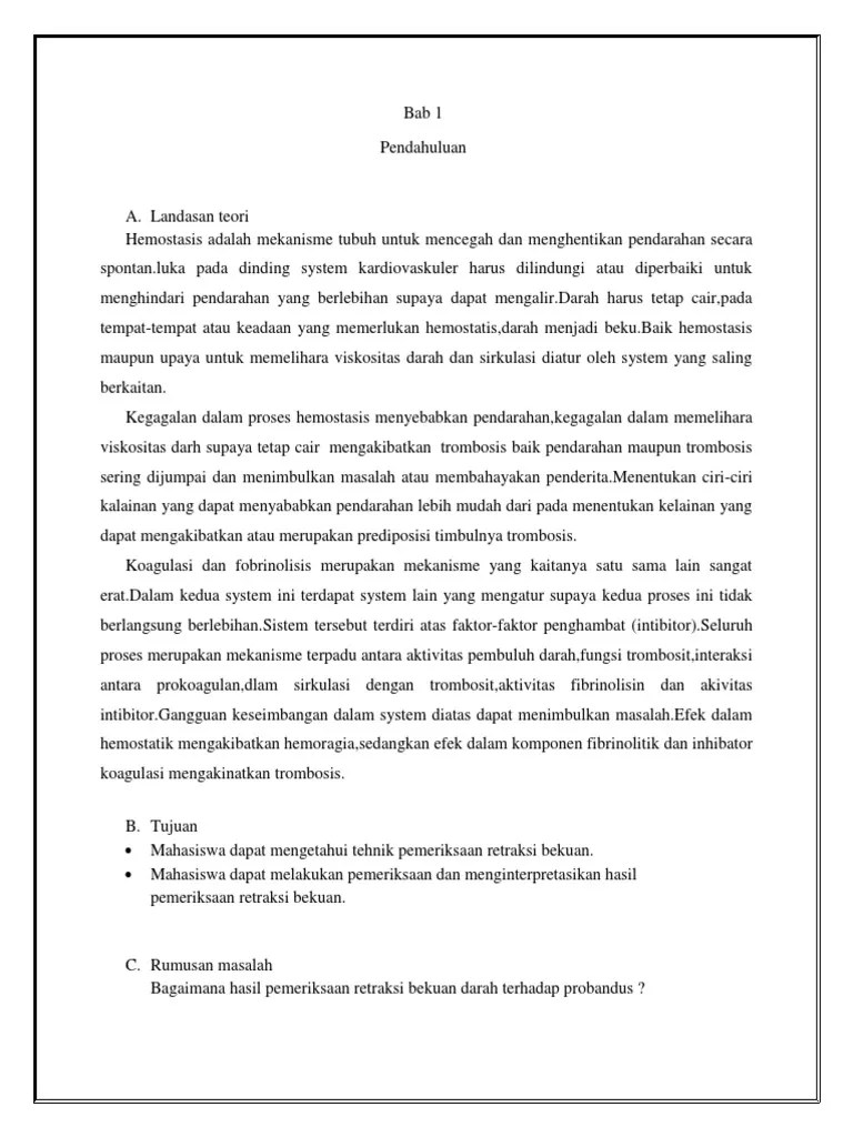 Retraksi Pembekuan | PDF